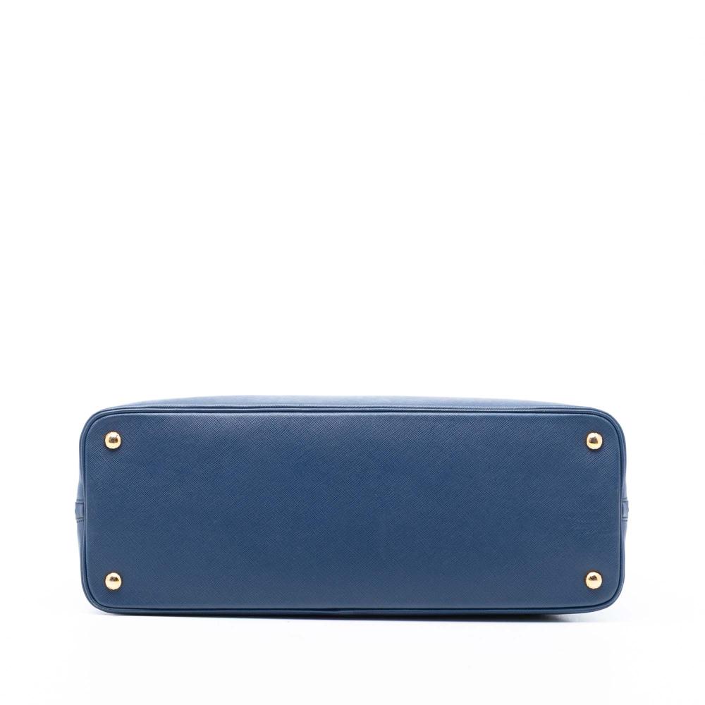 Prada B Prada Blue Saffiano Leather Extra Large Lux Promenade Satchel Italy