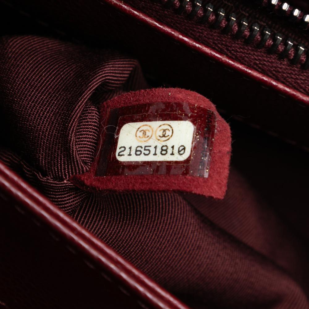 Chanel B Chanel Red Dark Red Caviar Leather Leather Large CC Quilted Caviar City Shopping Tote Italy