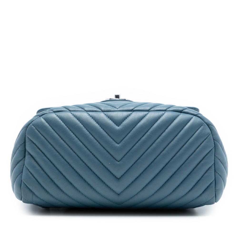 Chanel AB Chanel Blue Lambskin Leather Leather Chevron Lambskin Urban Spirit Backpack Italy