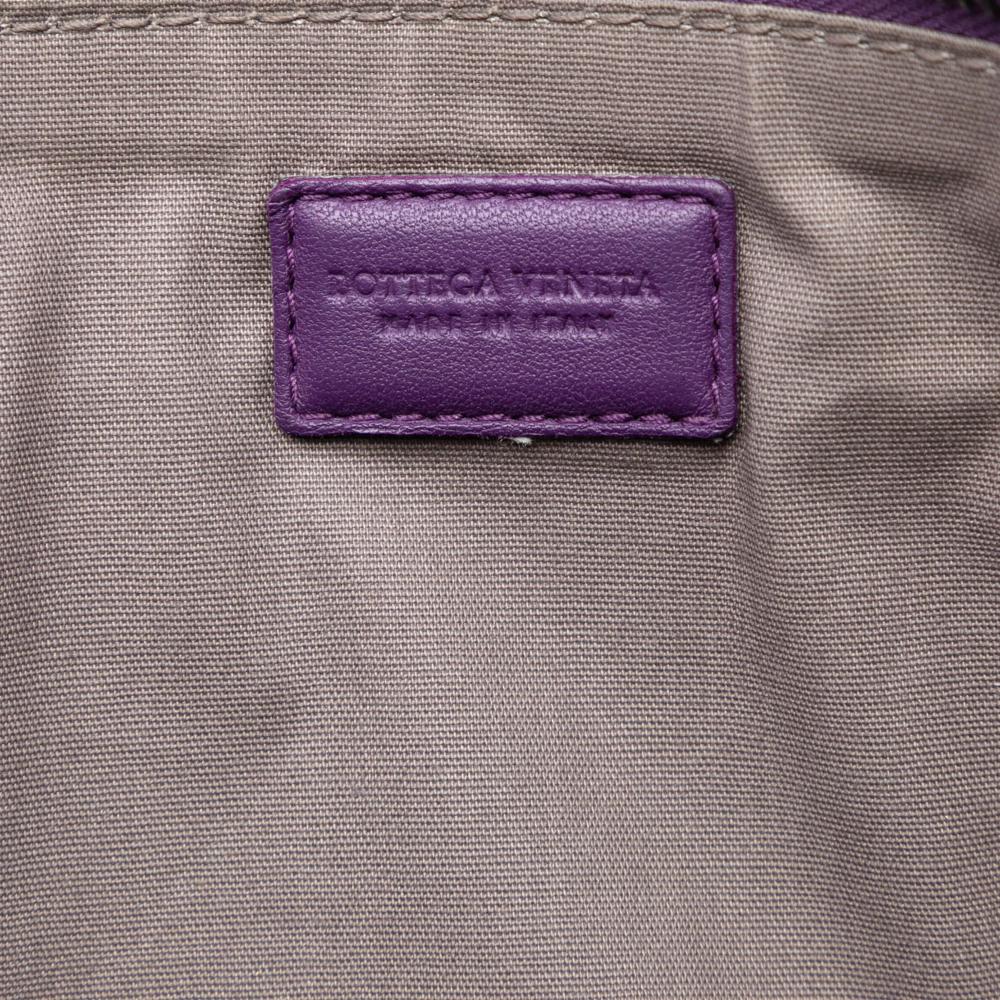 Bottega Veneta B Bottega Veneta Purple Dark Purple Nappa Leather Leather Nappa Intrecciato Wristlet Clutch Italy