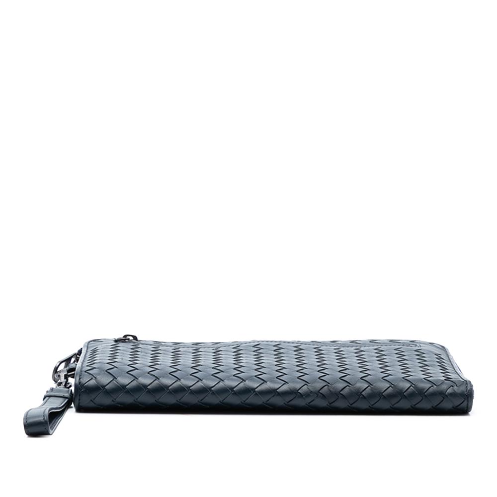 Bottega Veneta B Bottega Veneta Blue Navy Nappa Leather Leather Nappa Intrecciato Clutch Italy