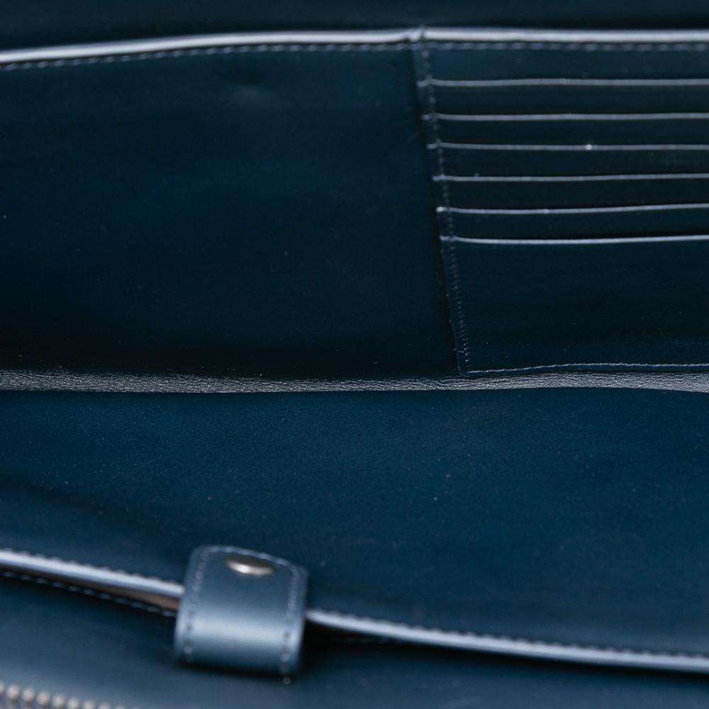 Bottega Veneta B Bottega Veneta Blue Navy Nappa Leather Leather Nappa Intrecciato Clutch Italy