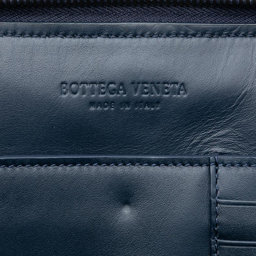 Bottega Veneta B Bottega Veneta Blue Navy Nappa Leather Leather Nappa Intrecciato Clutch Italy