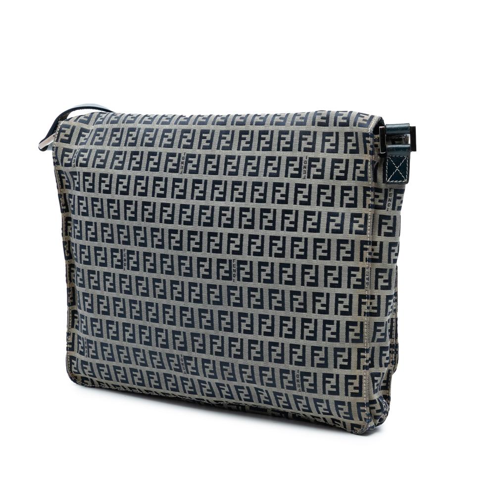 Fendi B Fendi Gray Canvas Fabric Zucchino Crossbody Italy