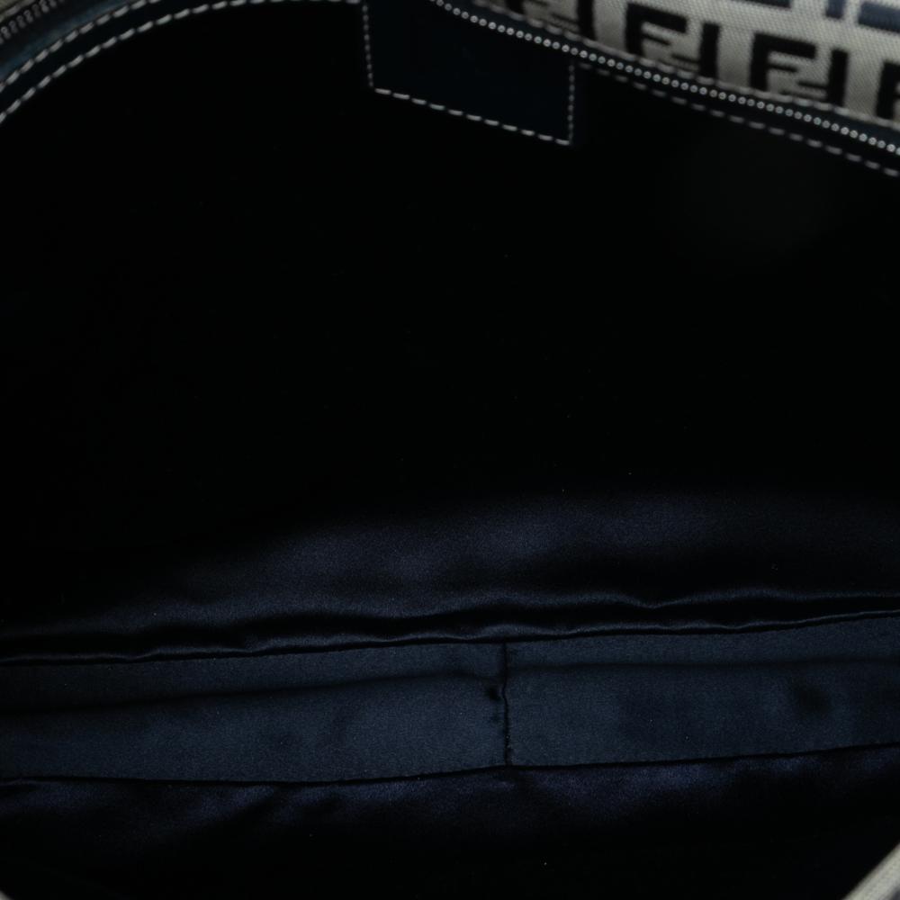 Fendi B Fendi Gray Canvas Fabric Zucchino Crossbody Italy