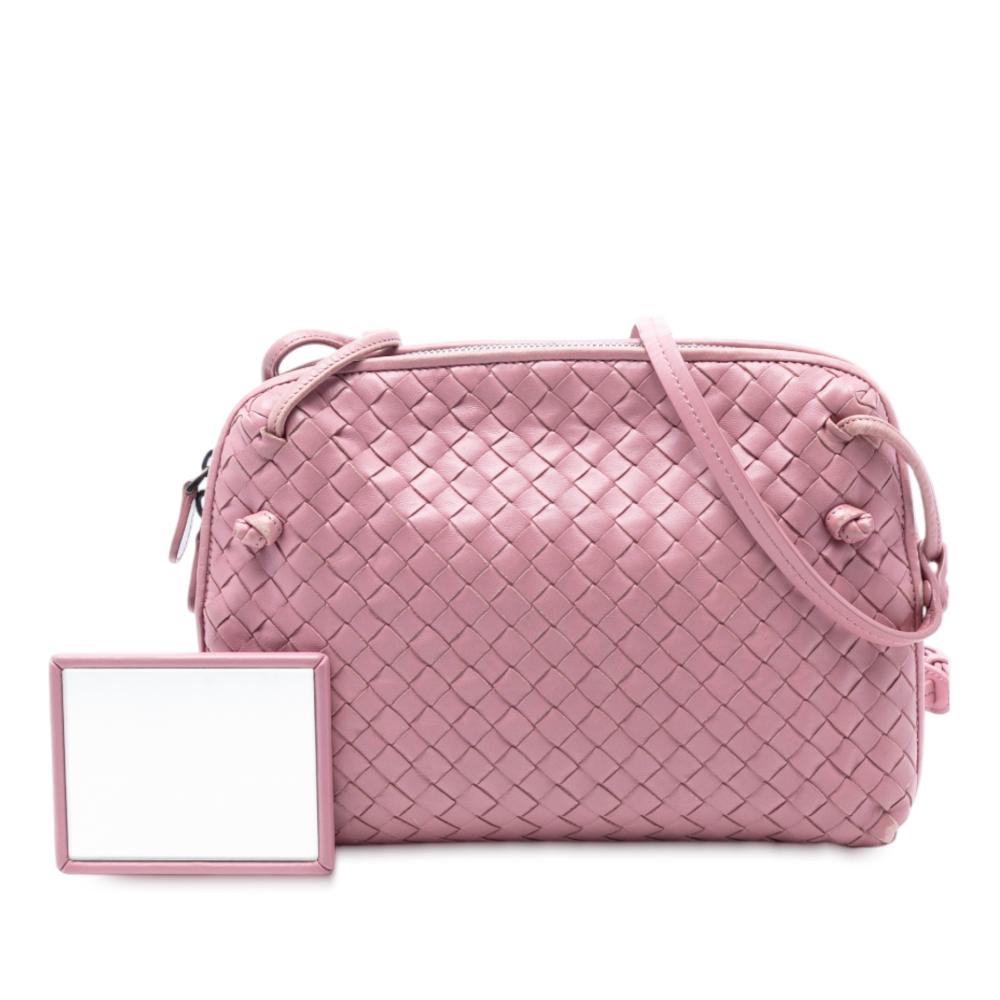 Bottega Veneta B Bottega Veneta Pink Nappa Leather Leather Nappa Intrecciato Nodini Crossbody Italy