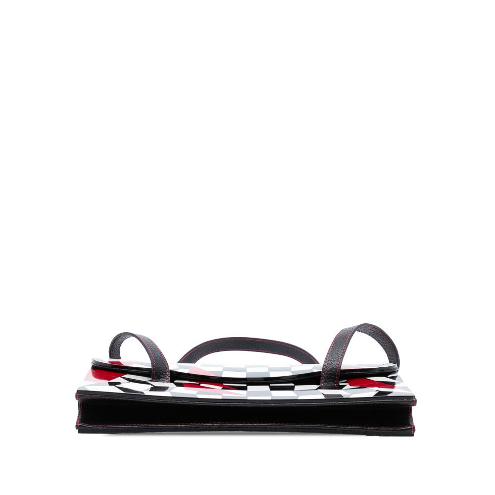 Fendi B Fendi Black Pigskin Leather Plexiglass Geometric Shoulder Bag Italy