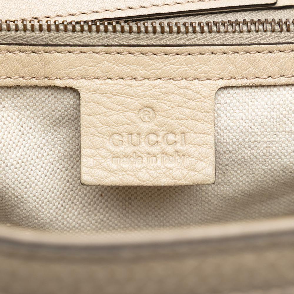 Gucci B Gucci Brown Beige Canvas Fabric GG Miss GG Tote Italy