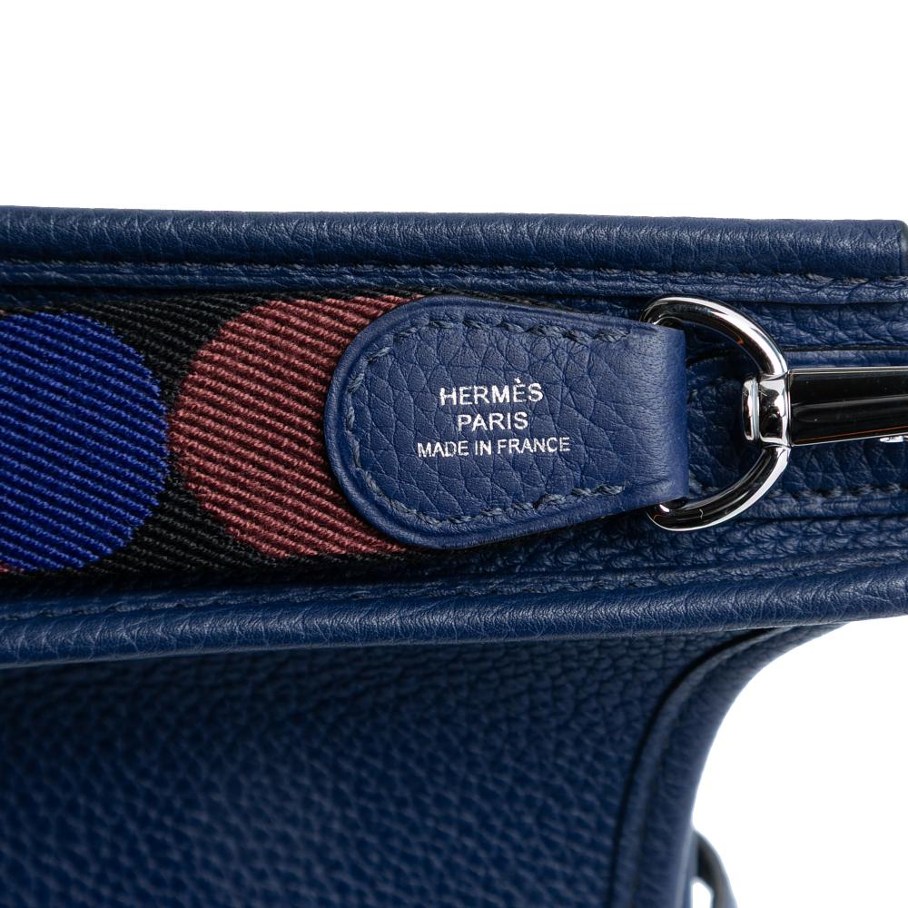 Hermès AB Hermès Blue Dark Blue Calf Leather Clemence Flipperball Strap Evelyne TPM France