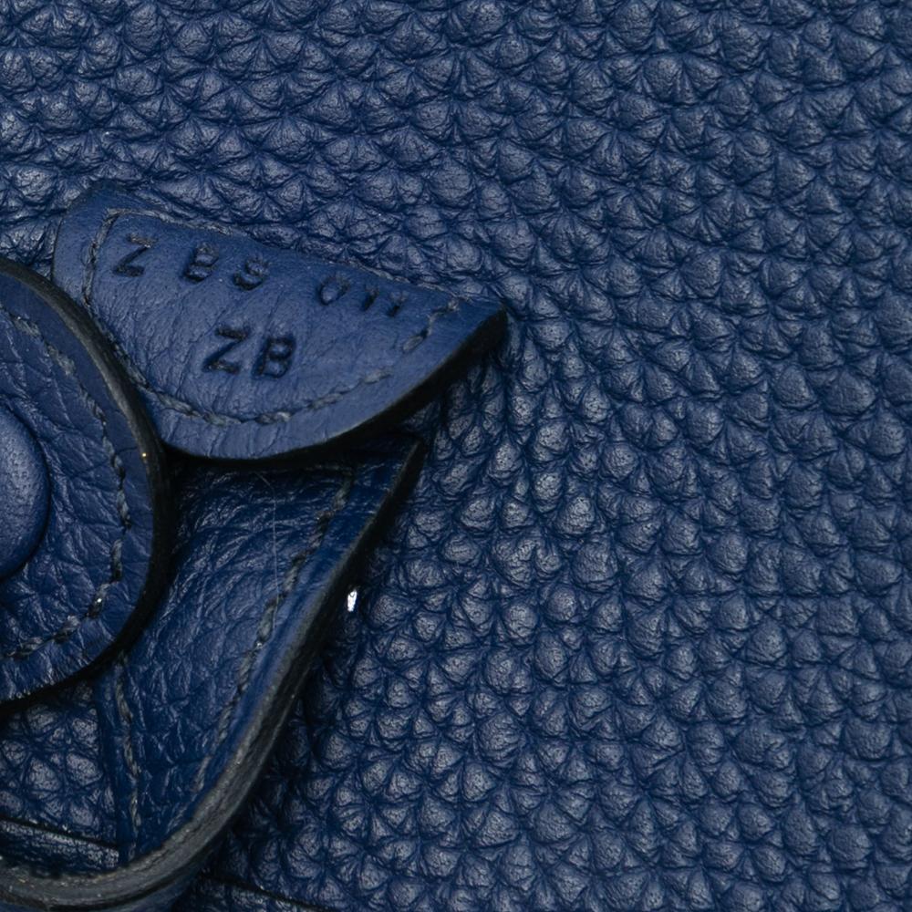 Hermès AB Hermès Blue Dark Blue Calf Leather Clemence Flipperball Strap Evelyne TPM France