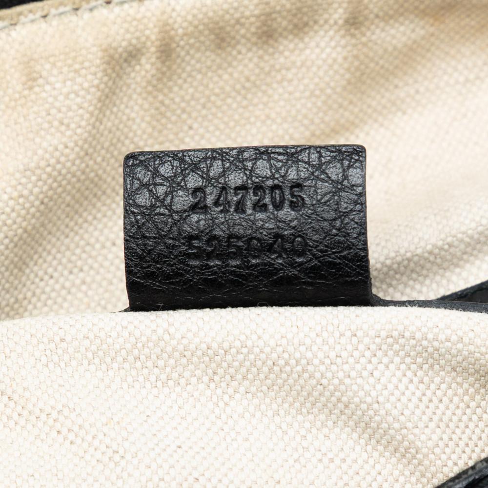 Gucci B Gucci Black Calf Leather skin Web Joy Boston Bag Italy