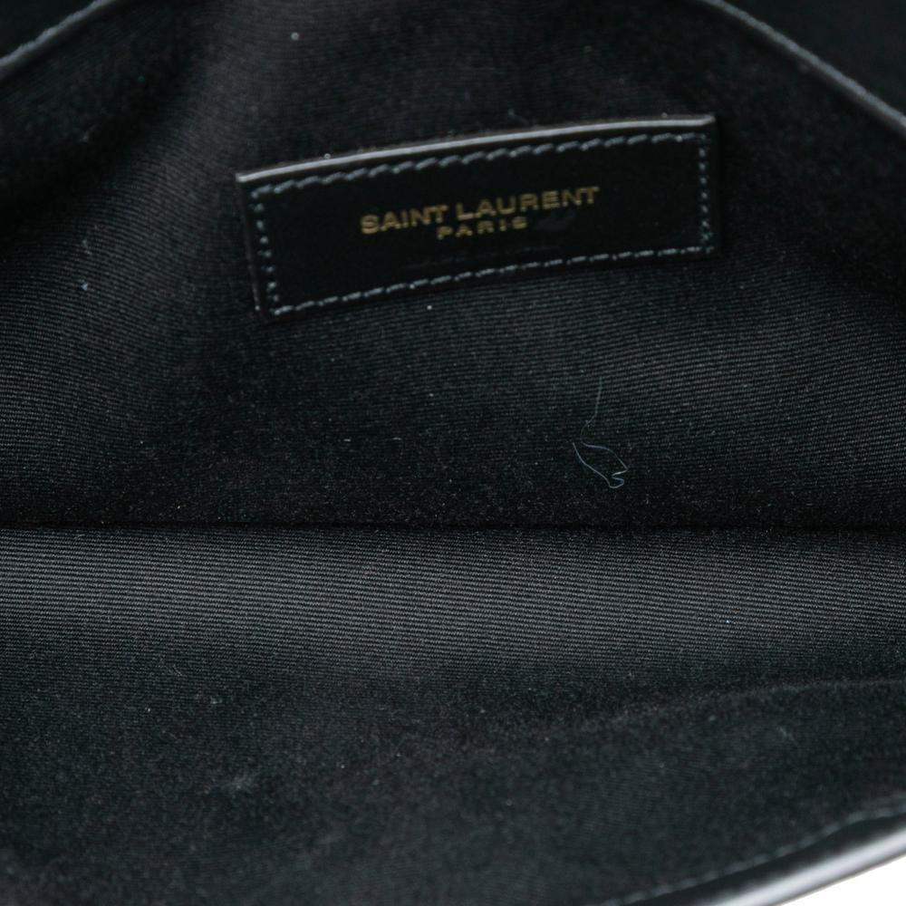 Saint Laurent AB Saint Laurent Black Canvas Fabric Monogram Uptown Pouch Italy