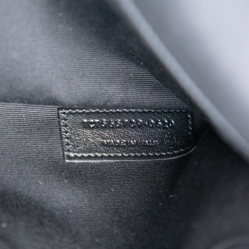 Saint Laurent AB Saint Laurent Black Canvas Fabric Monogram Uptown Pouch Italy