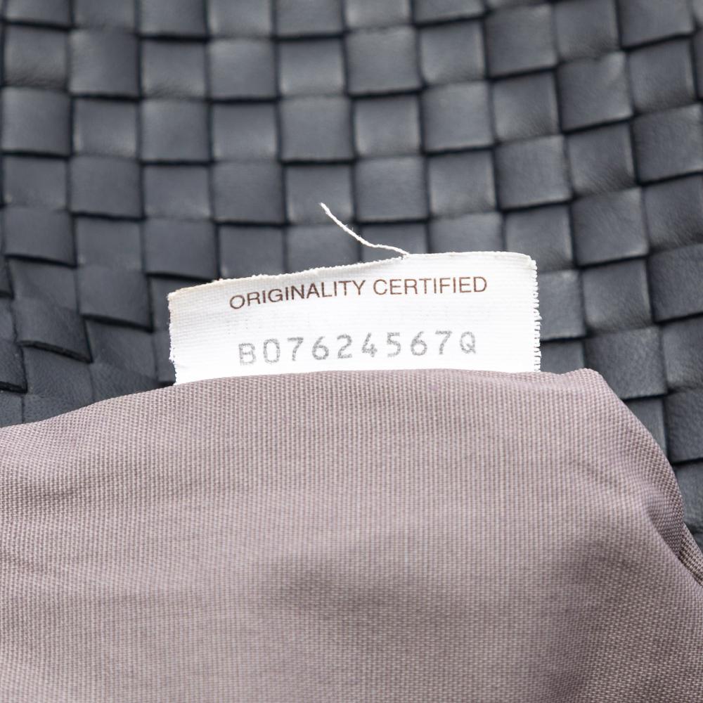 Bottega Veneta AB Bottega Veneta Black Nappa Leather Leather Nappa Intrecciato Clutch Italy