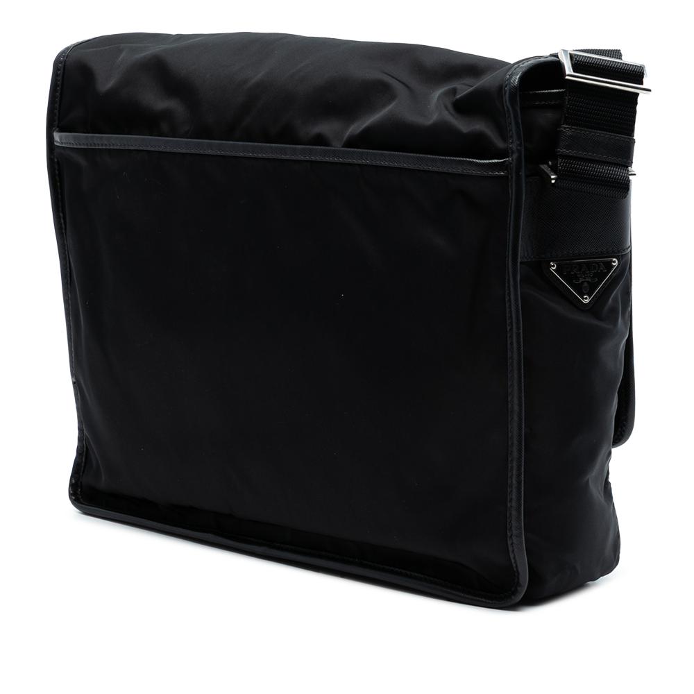 Prada AB Prada Black Nylon Fabric Tessuto Messenger Bag Italy
