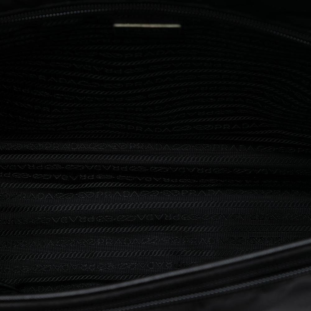 Prada AB Prada Black Nylon Fabric Tessuto Messenger Bag Italy
