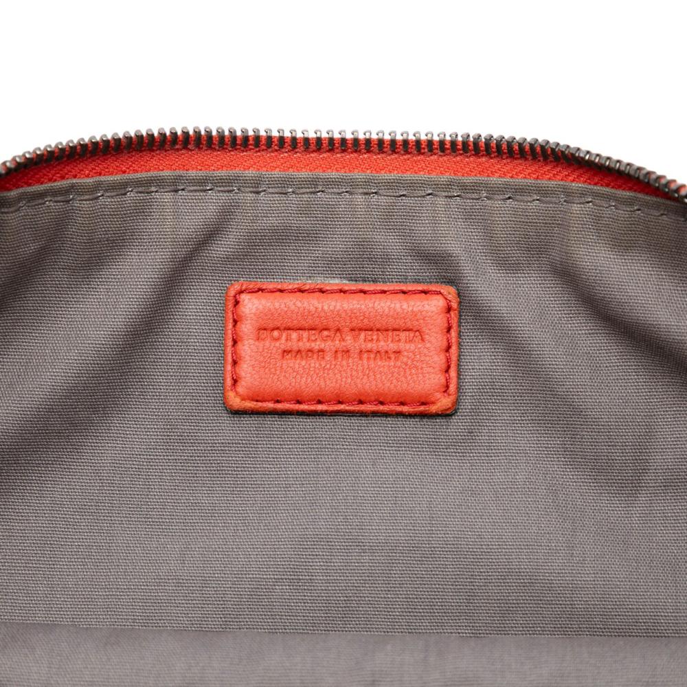 Bottega Veneta B Bottega Veneta Orange Red Orange Nappa Leather Leather Nappa Intrecciato Clutch Italy