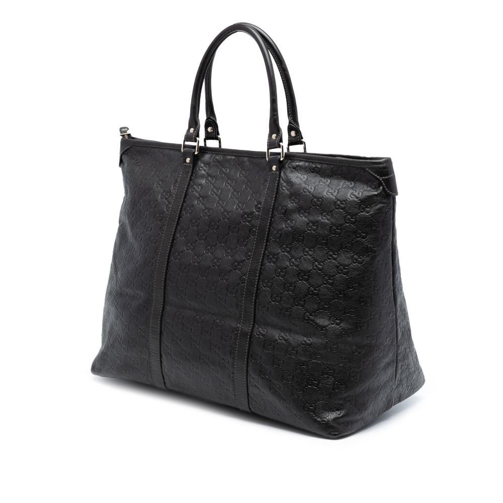 Gucci B Gucci Brown Dark Brown Calf Leather Guccissima Weekender Italy