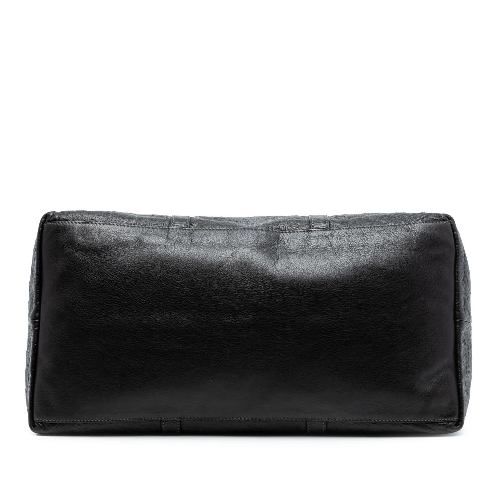 Gucci B Gucci Brown Dark Brown Calf Leather Guccissima Weekender Italy