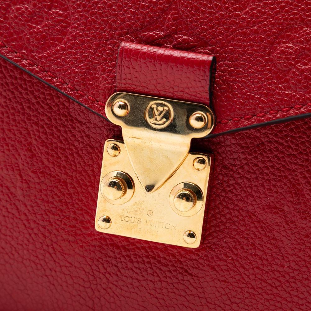 Louis Vuitton AB Louis Vuitton Red Monogram Empreinte Leather Pochette Metis France
