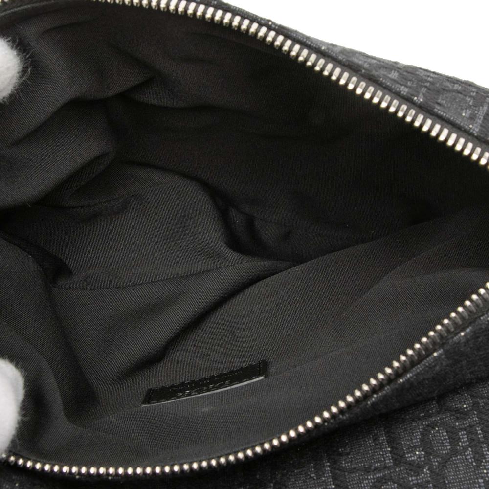 Christian Dior AB Dior Black Canvas Fabric Oblique Saddle Crossbody Italy