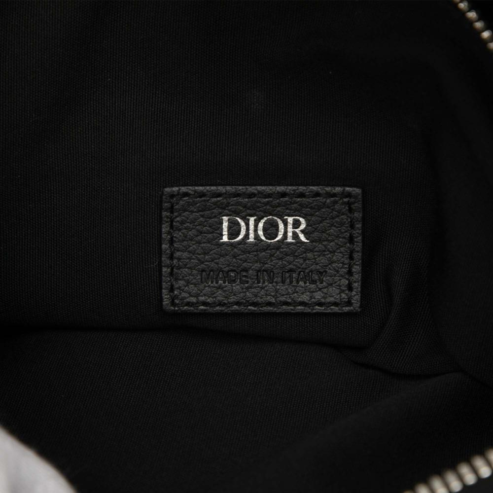 Christian Dior AB Dior Black Canvas Fabric Oblique Saddle Crossbody Italy