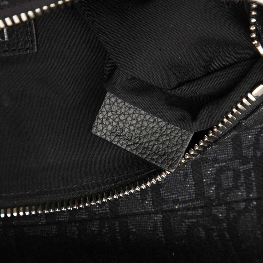 Christian Dior AB Dior Black Canvas Fabric Oblique Saddle Crossbody Italy