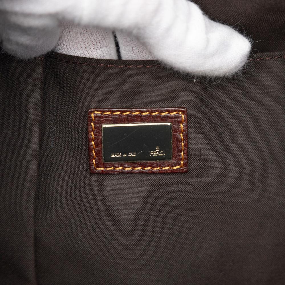 Fendi AB Fendi Brown Canvas Fabric Large Zucca Mixed Media Tote Italy