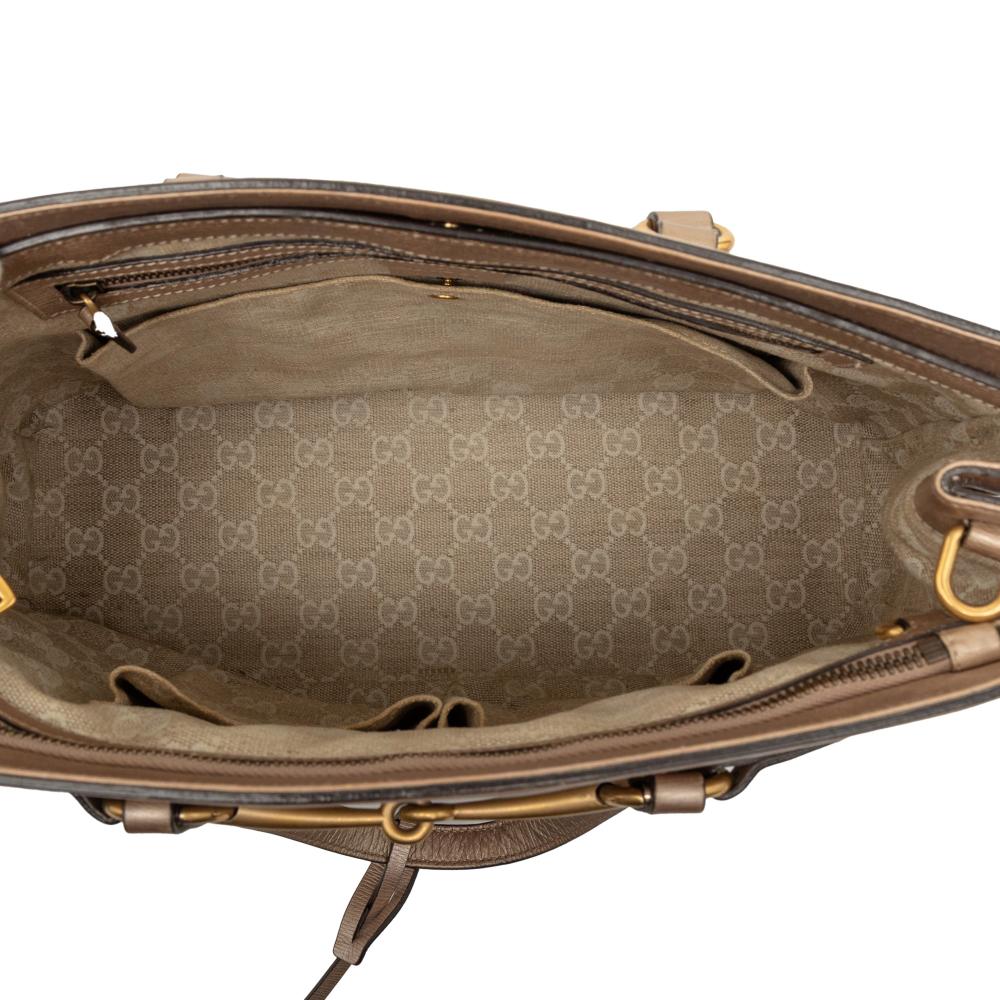 Gucci B Gucci Gold Calf Leather Bright Bit Satchel Italy