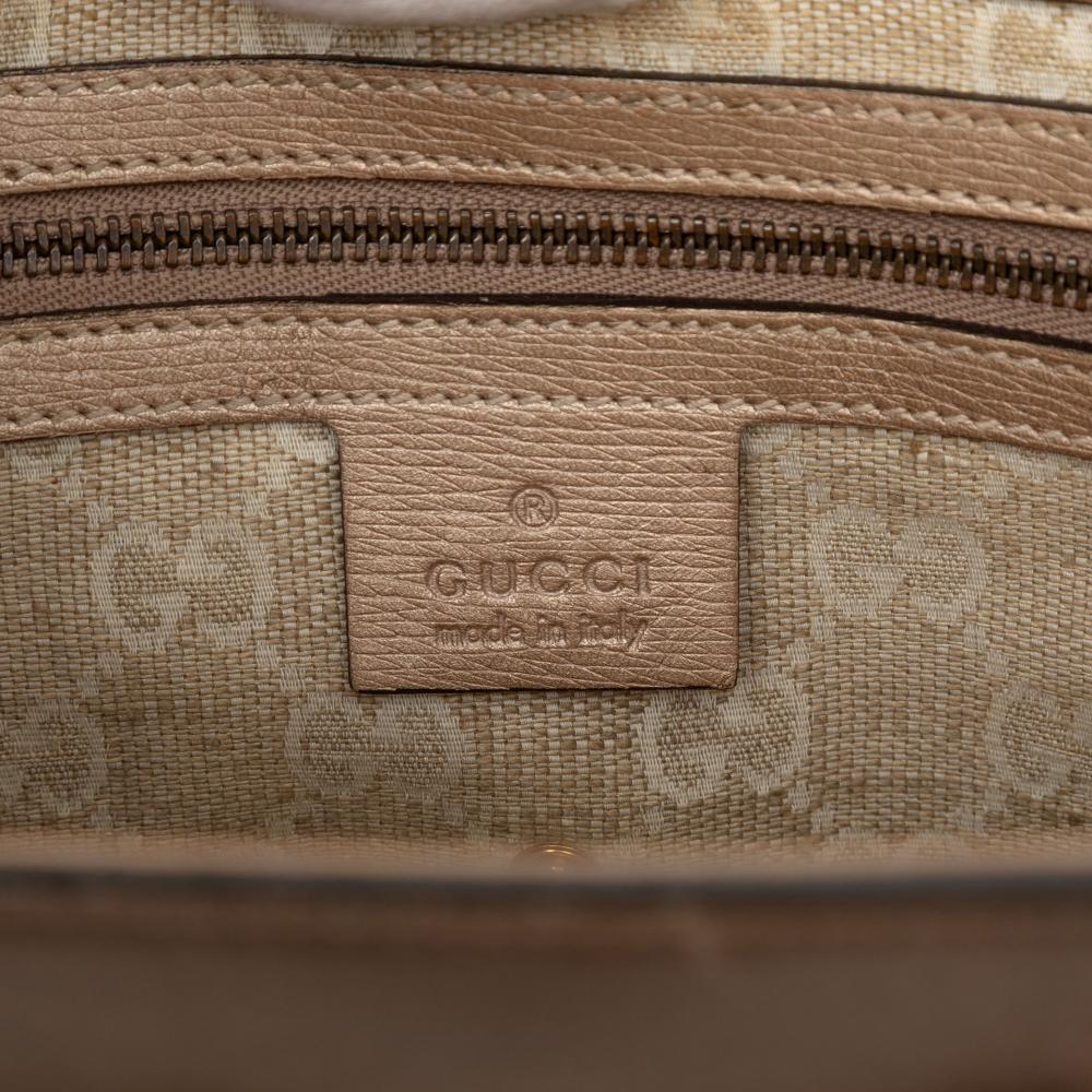 Gucci B Gucci Gold Calf Leather Bright Bit Satchel Italy