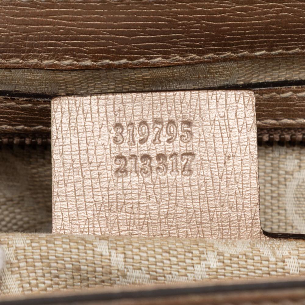 Gucci B Gucci Gold Calf Leather Bright Bit Satchel Italy