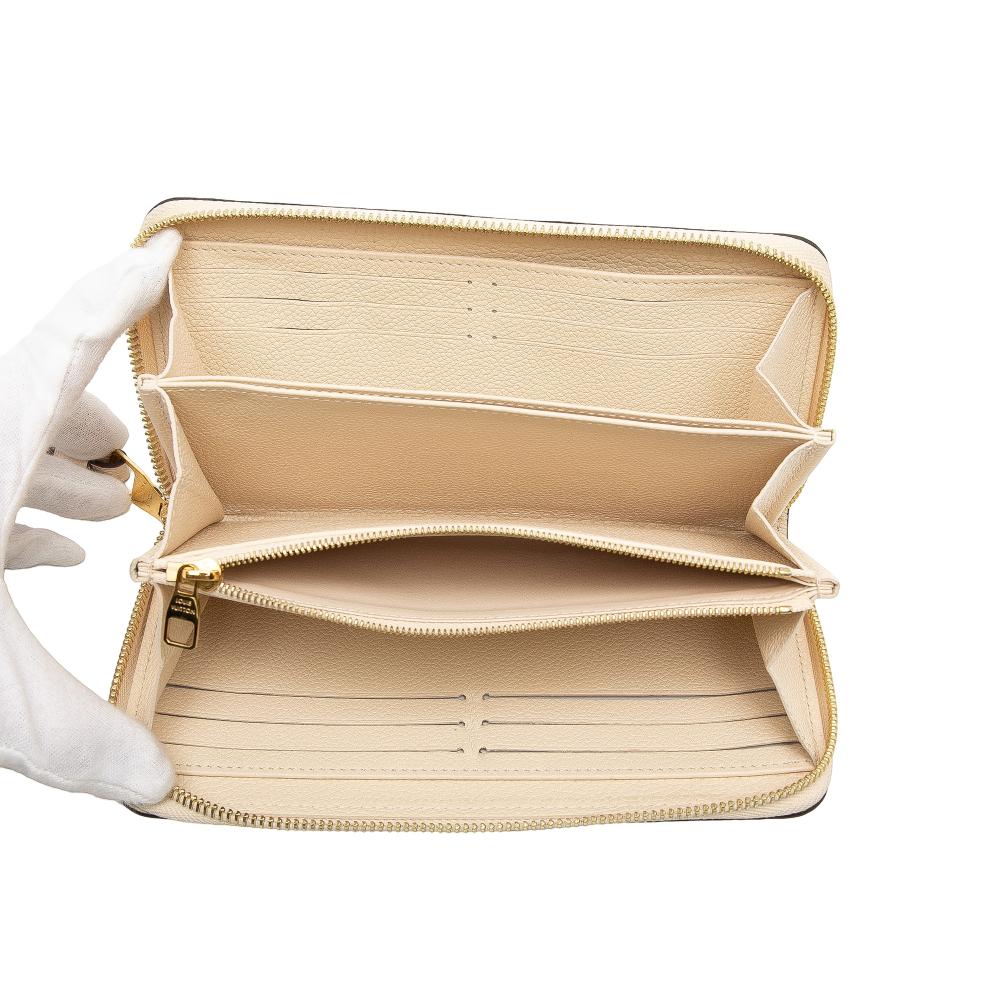 Louis Vuitton AB Louis Vuitton White Ivory Monogram Empreinte Leather Zippy Long Wallet France
