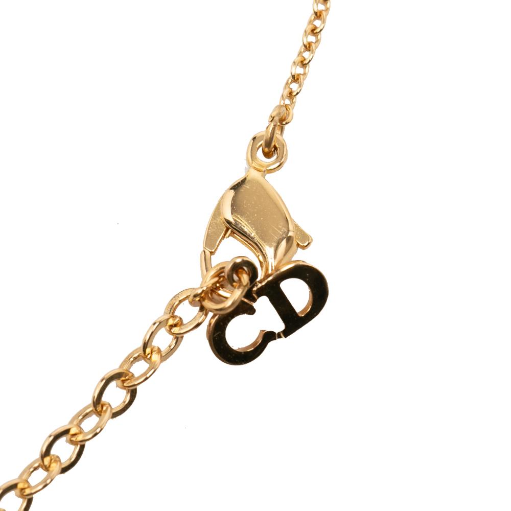 Christian Dior B Dior Gold Gold Plated Metal CD Heart Pendant Necklace France