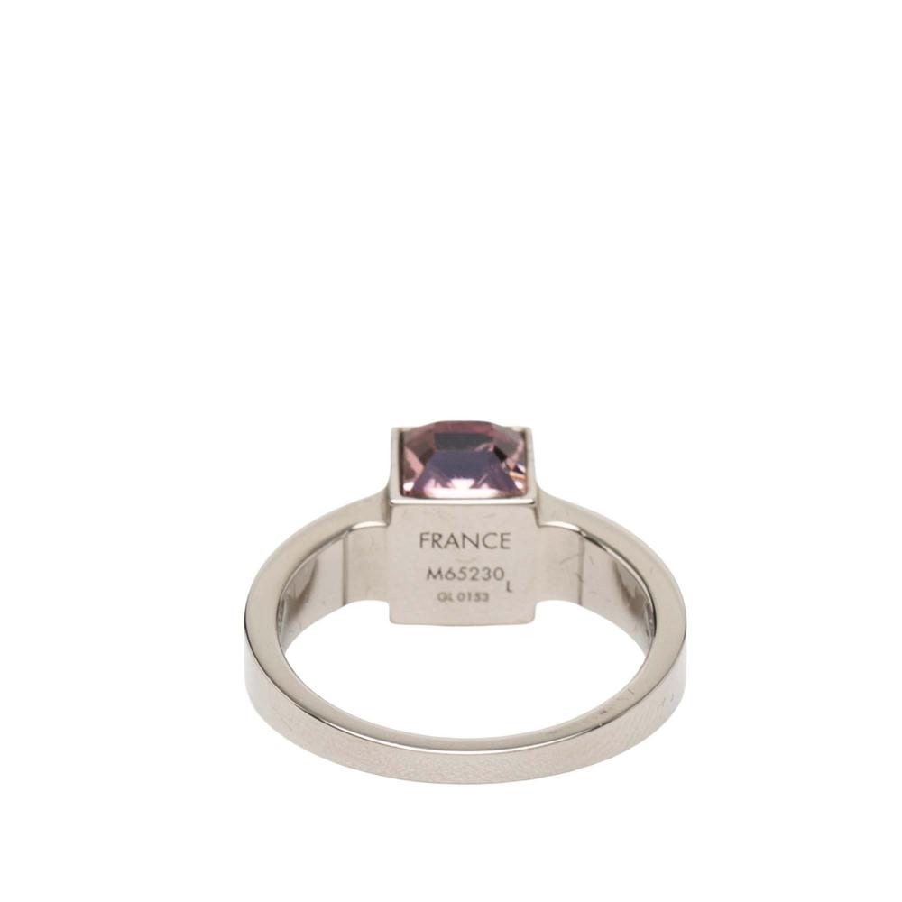 Louis Vuitton B Louis Vuitton Silver Silver Plated Metal Crystal Gamble Cocktail Ring L France