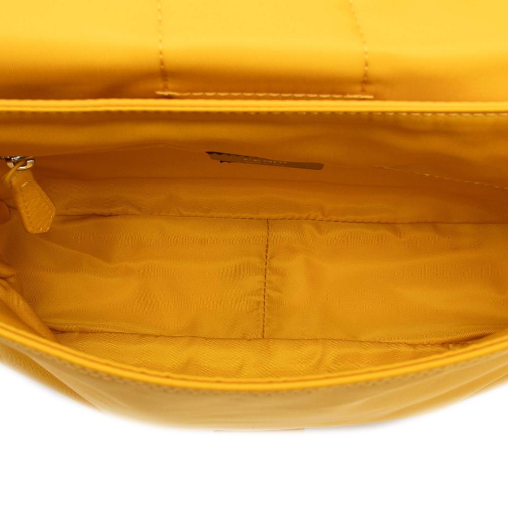 Fendi B Fendi Yellow Nylon Fabric Medium Econyl Baguette Crossbody Italy