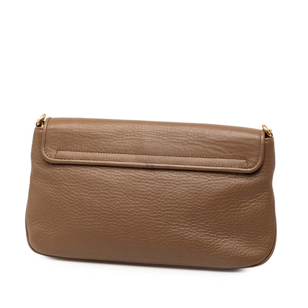 Gucci B Gucci Brown Calf Leather Medium 1973 Chain Shoulder Bag Italy