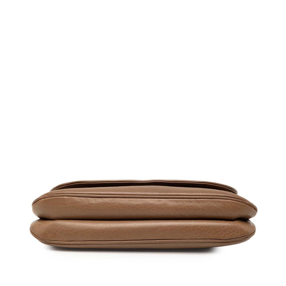 Gucci B Gucci Brown Calf Leather Medium 1973 Chain Shoulder Bag Italy