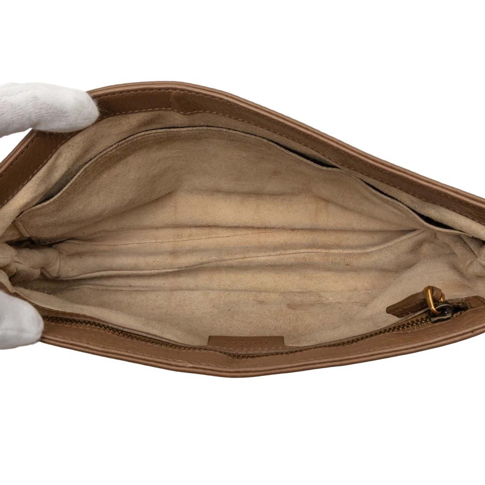 Gucci B Gucci Brown Calf Leather Medium 1973 Chain Shoulder Bag Italy