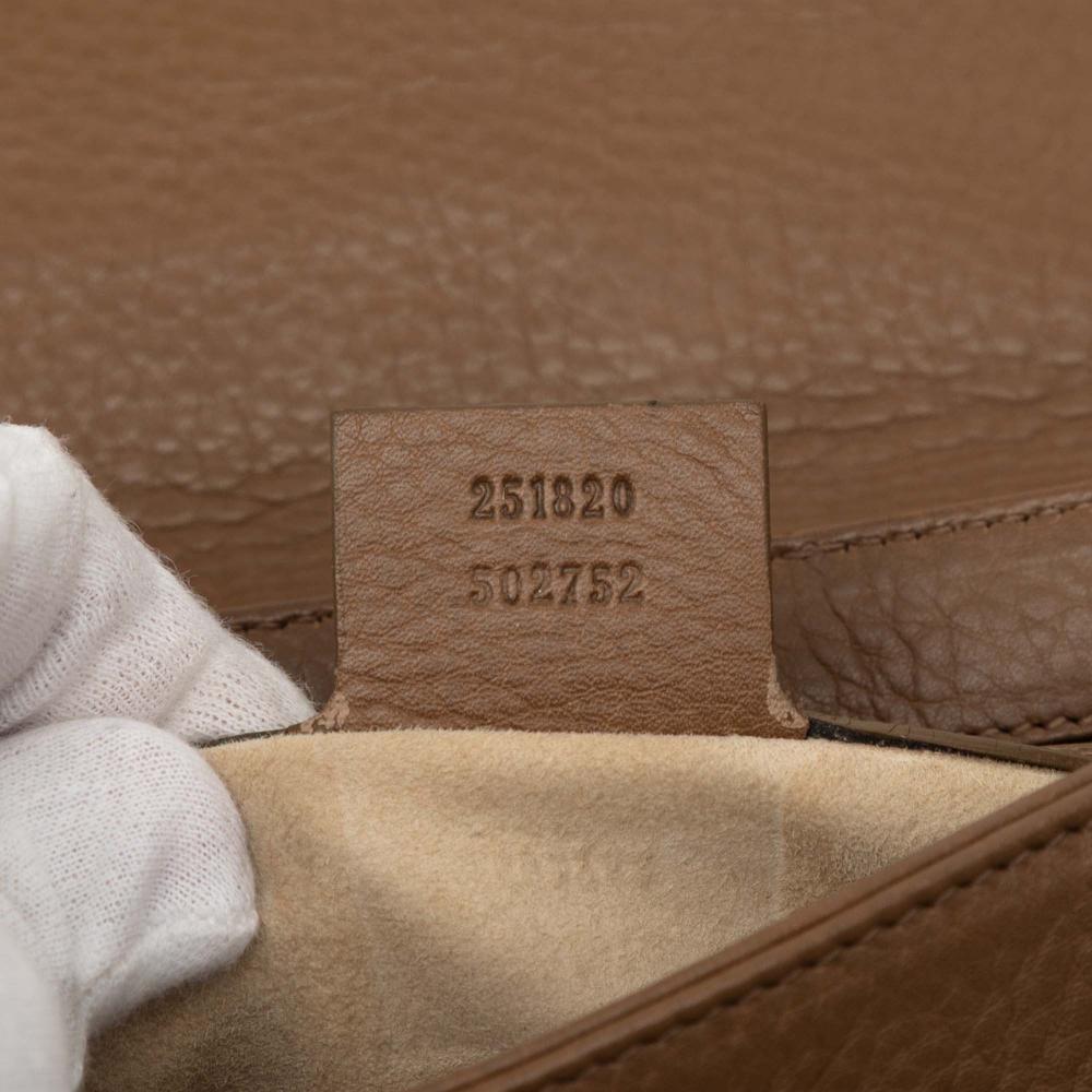 Gucci B Gucci Brown Calf Leather Medium 1973 Chain Shoulder Bag Italy