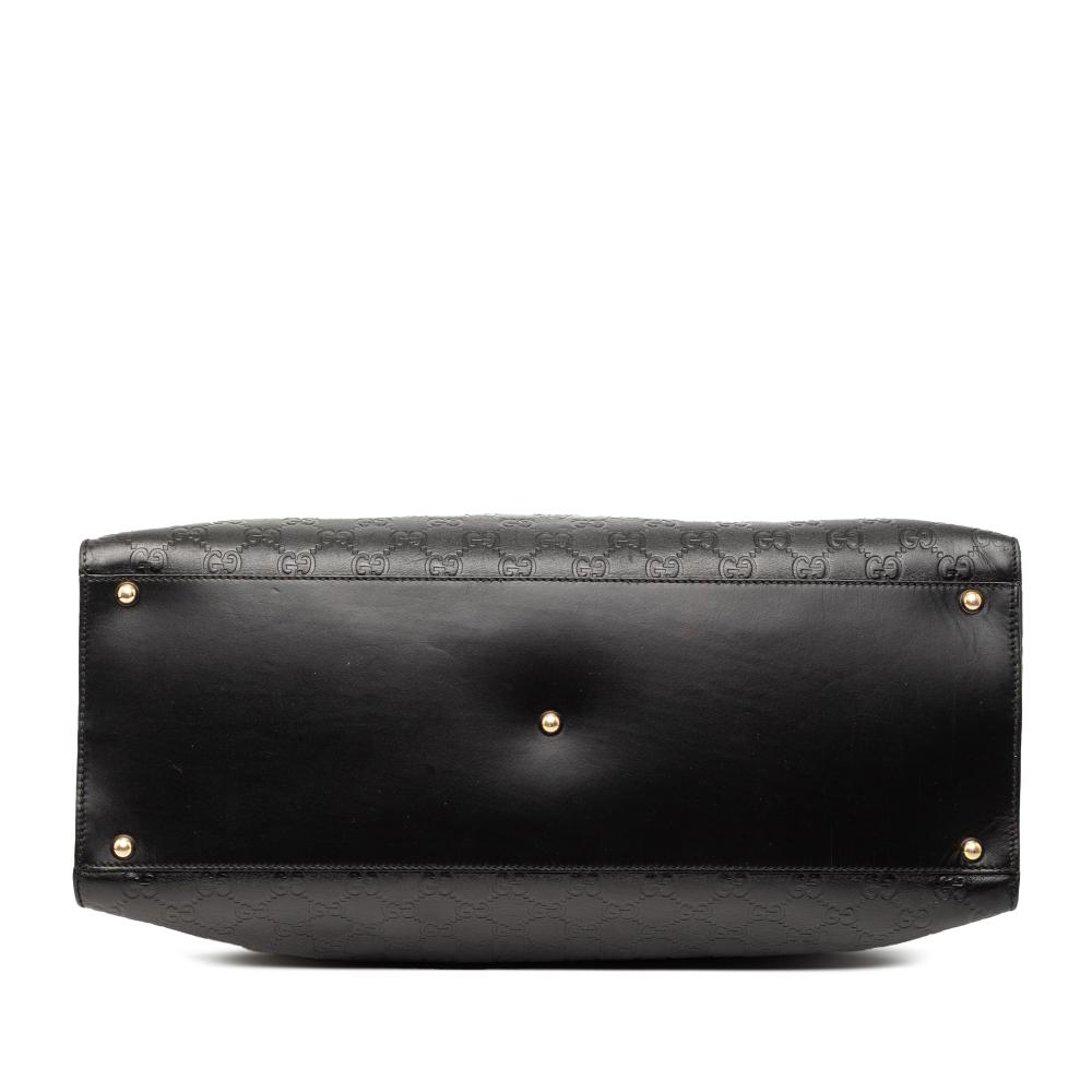 Gucci B Gucci Black Calf Leather Guccissima Jackie Tote Italy