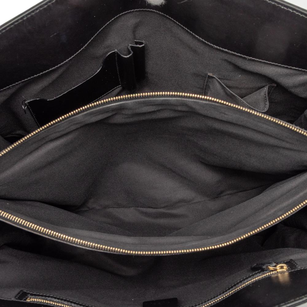 Gucci B Gucci Black Calf Leather Guccissima Jackie Tote Italy