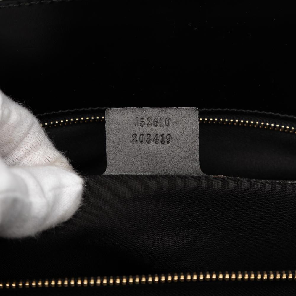 Gucci B Gucci Black Calf Leather Guccissima Jackie Tote Italy