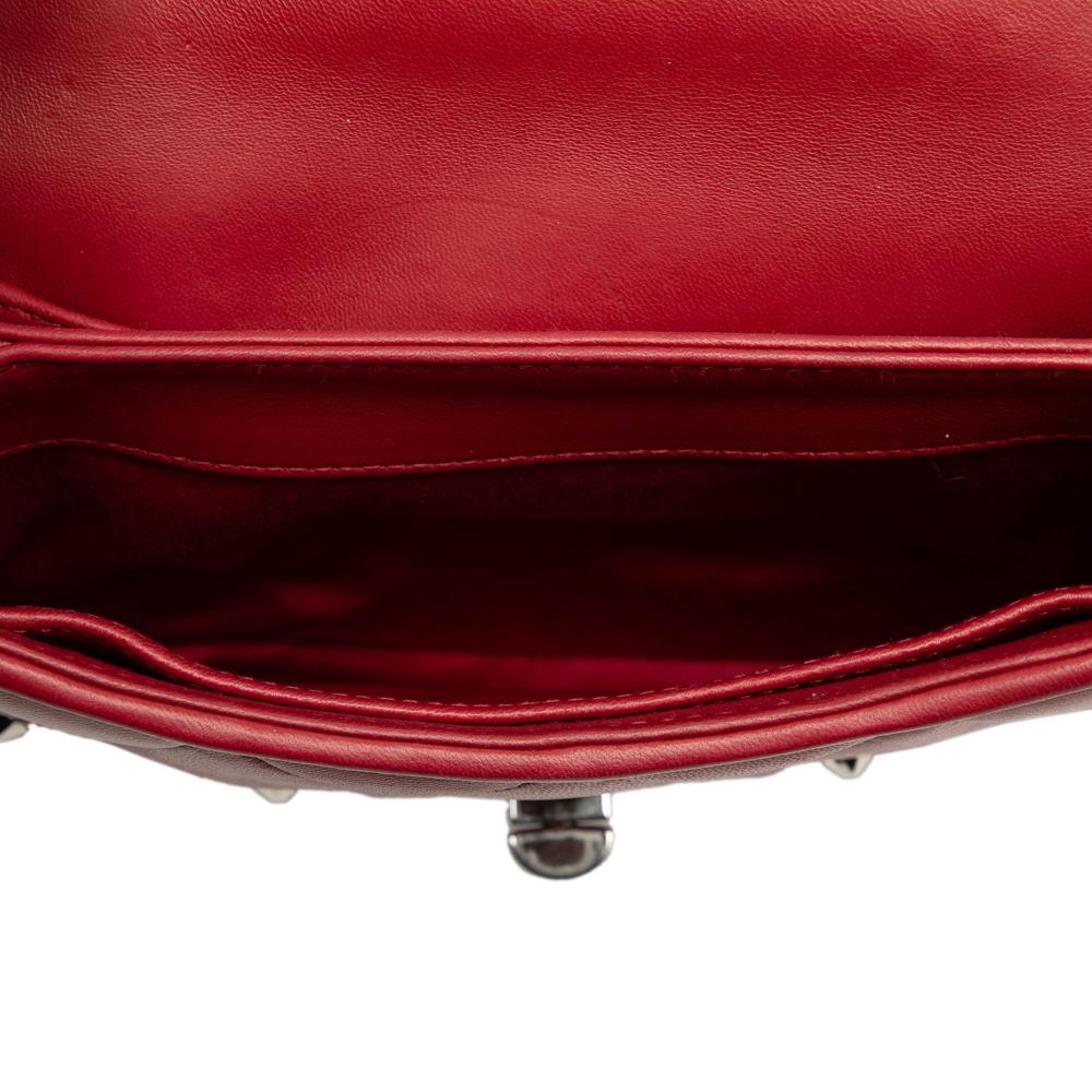 Miu Miu B Miu Miu Red Calf Leather Studded Matelasse Crossbody Turkey