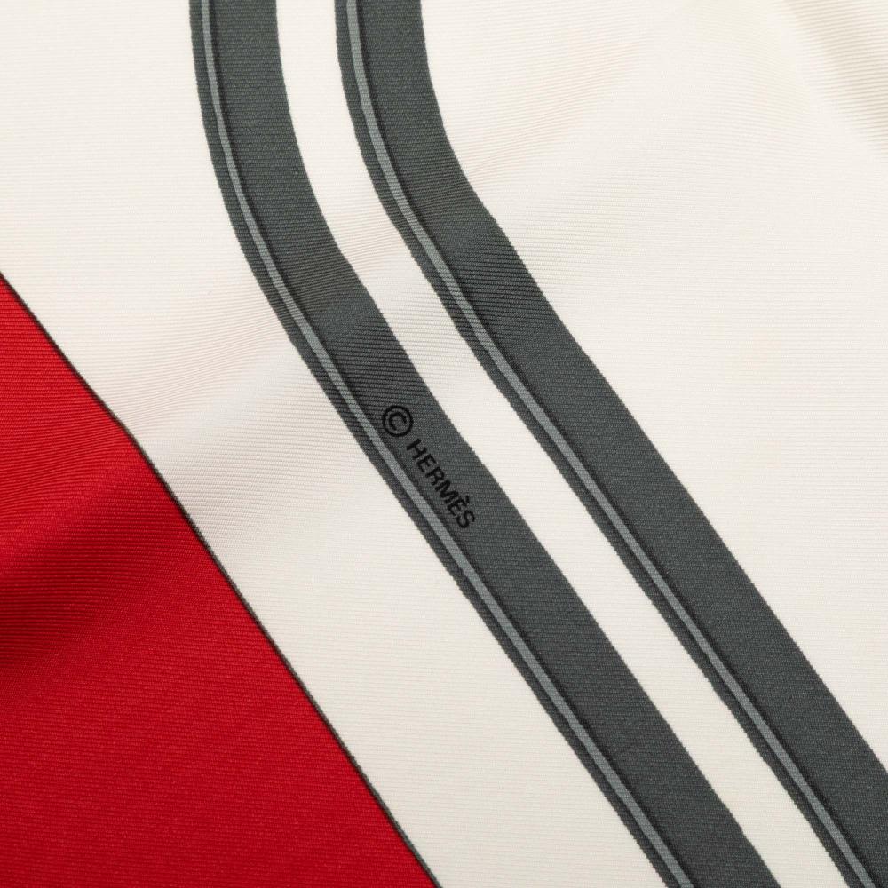 Hermès AB Hermès White Silk Fabric Brides de Gala Scarf 90 France