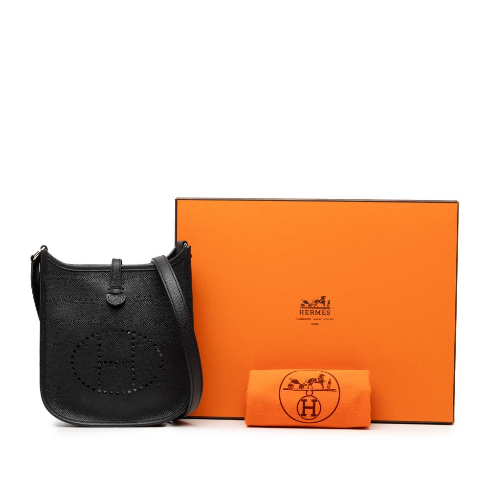Hermès AB Hermès Black Calf Leather Epsom Evelyne 16 France
