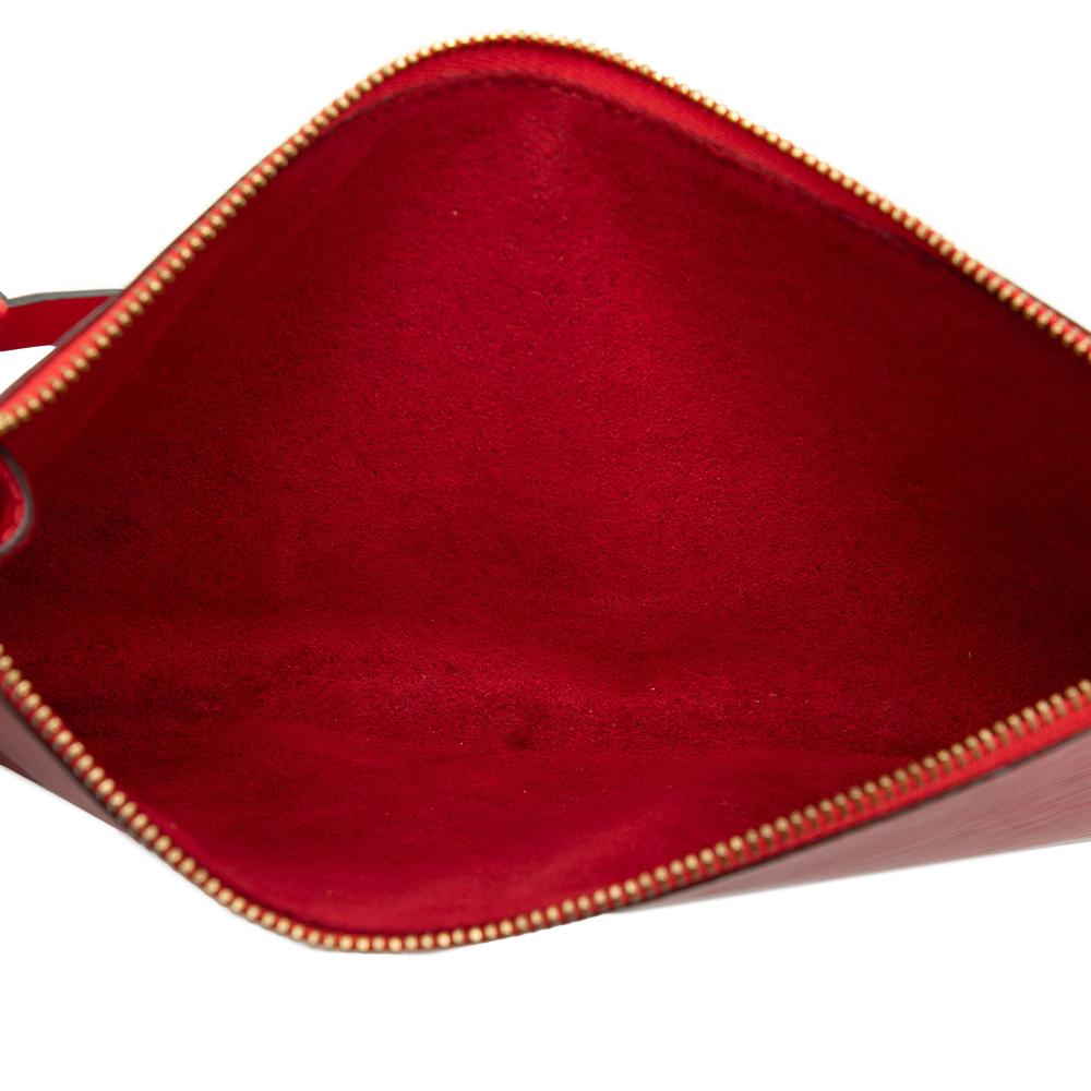 Louis Vuitton AB Louis Vuitton Red Epi Leather Leather Epi Pochette Accessoires France