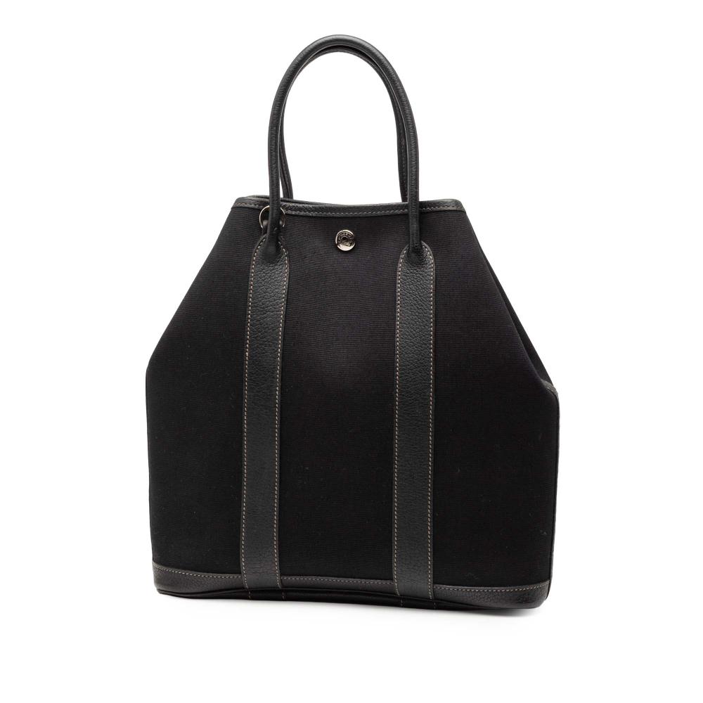 Hermès AB Hermès Black Canvas Fabric Toile and Negonda Garden File 28 France