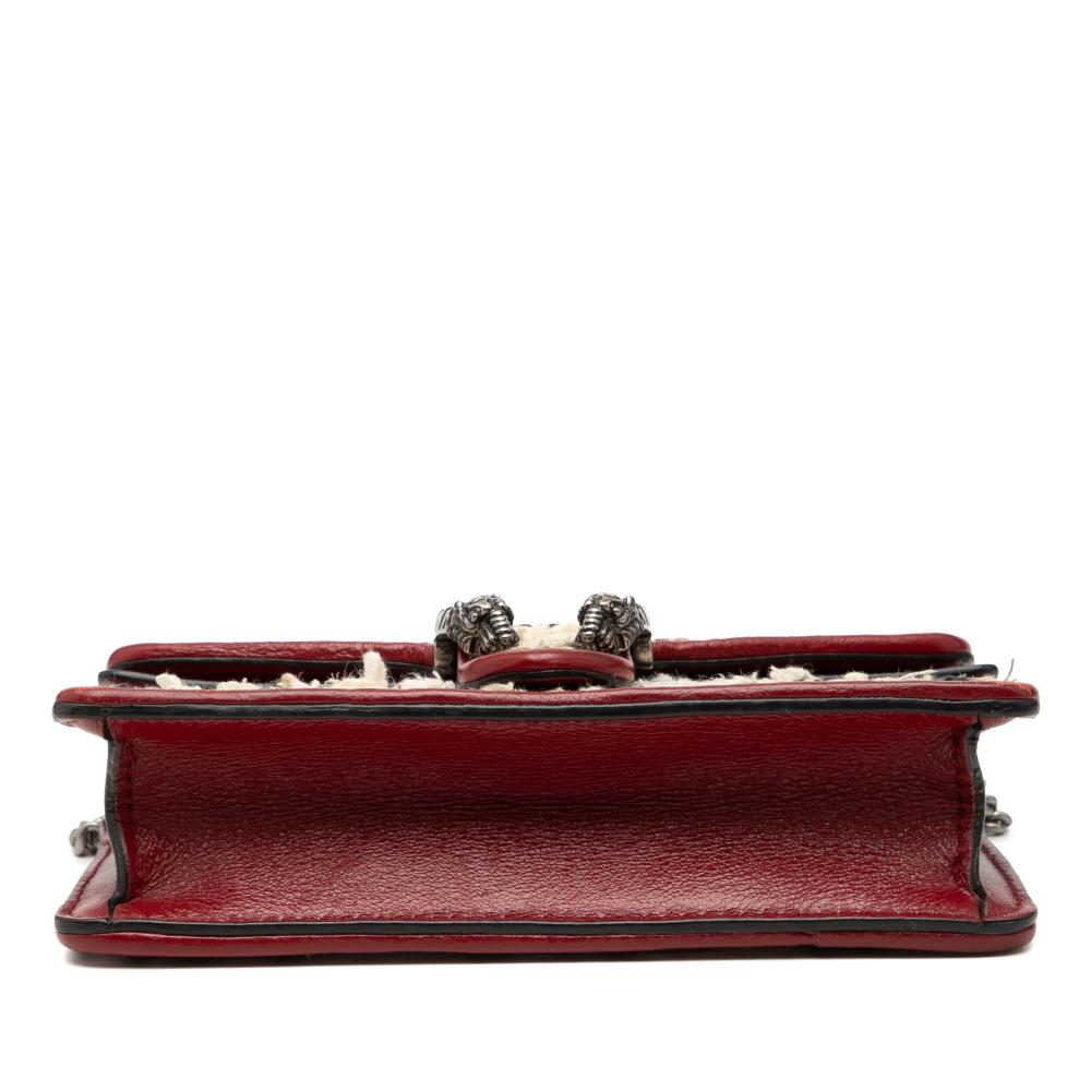 Gucci B Gucci White Tweed Fabric Mini GG Dionysus Crossbody Italy