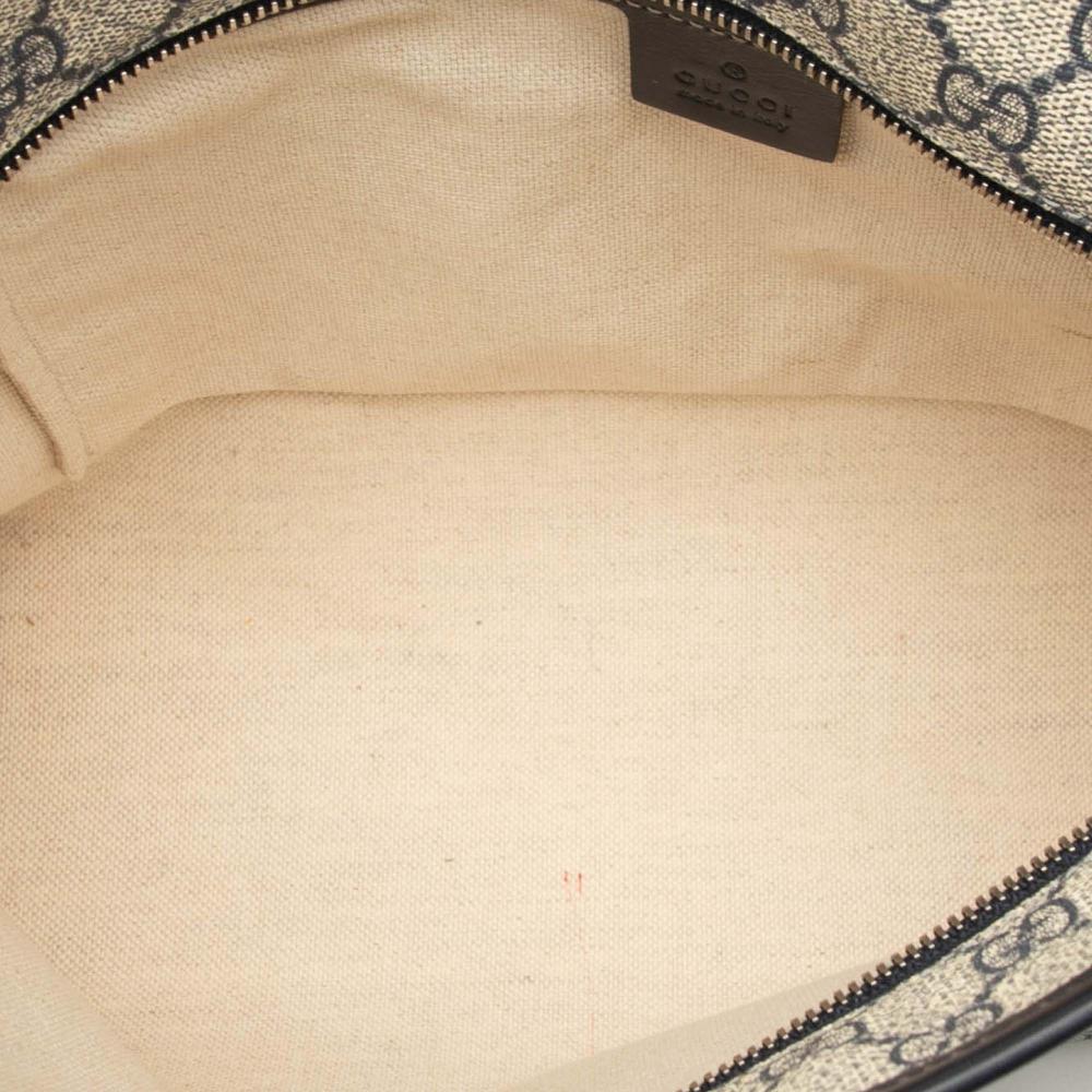 Gucci B Gucci Brown Beige Coated Canvas Fabric Small GG Supreme Joy Tote Italy