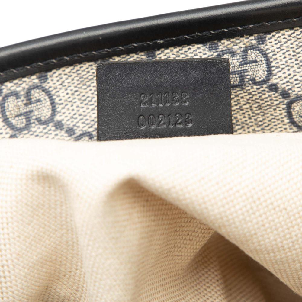 Gucci B Gucci Brown Beige Coated Canvas Fabric Small GG Supreme Joy Tote Italy